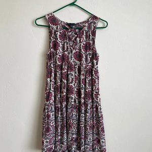 American eagle boho pink and purple mini dress size S